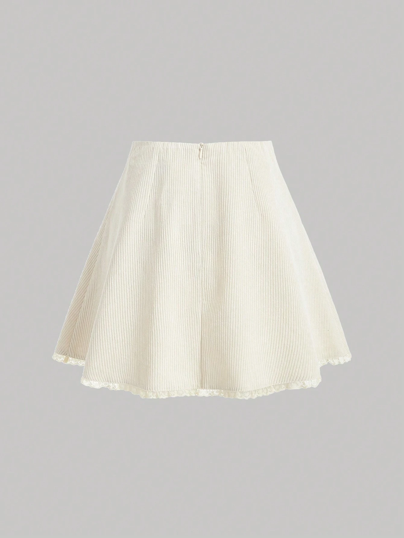 SHEIN Women's Corduroy High Waist Buttoned Mini Skirt with Ribbon Detail – Size M