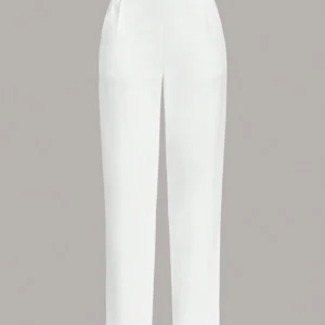 SHEIN High-Waist White Slim Fit Trousers – Size S