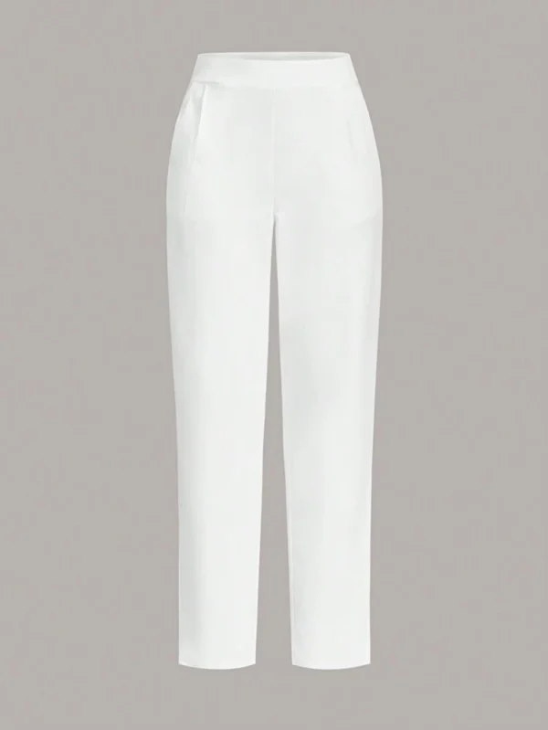 SHEIN High-Waist White Slim Fit Trousers – Size S