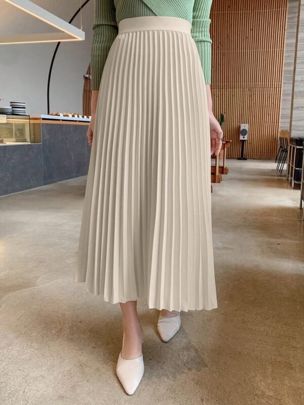 DAZY High Waist Pleated Midi Skirt – Light Lavender A-Line Skirt, Size XL