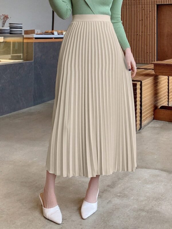 DAZY High Waist Pleated Midi Skirt – Light Lavender A-Line Skirt, Size XL
