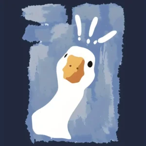 LogiFirst “Surprised Goose” Graphic Tee – Unisex T‑Shirt, Navy, Size M