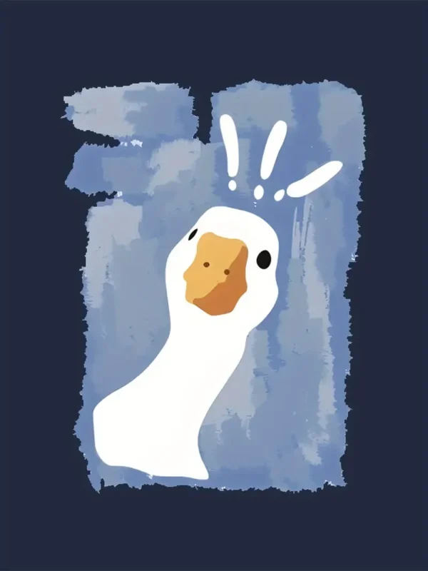 LogiFirst “Surprised Goose” Graphic Tee – Unisex T‑Shirt, Navy, Size M