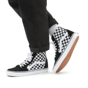 Vans Sk8-Hi Platform 2.0 Checkerboard High-Top Sneakers - Black & White Size 35