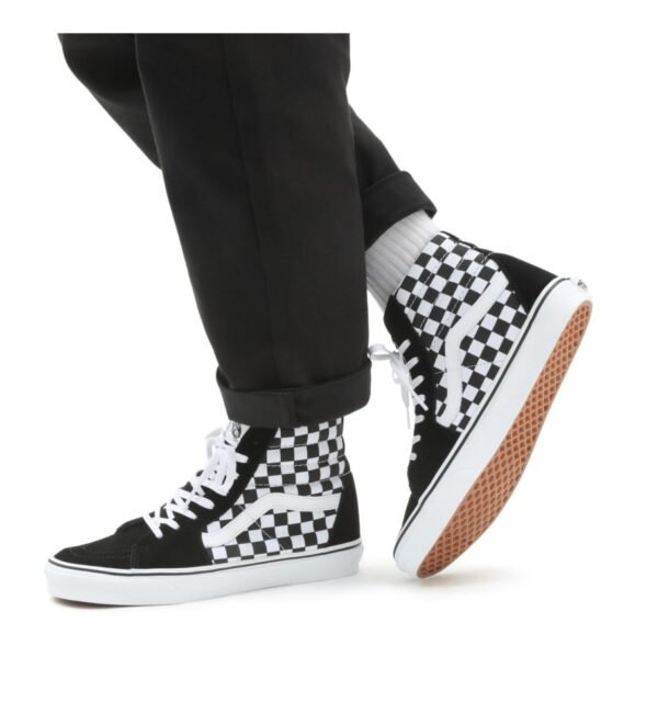 Vans Sk8-Hi Platform 2.0 Checkerboard High-Top Sneakers - Black & White Size 35