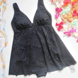 George Black Leaf Mesh Swimdress – Size 18