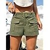 Shein Women's High-Waisted Green Corduroy Cargo Shorts Size L