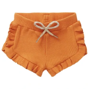 Milla Star Toddler Girls' Orange Waffle Knit Ruffled Shorts Size 3-4 Y