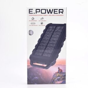 Ryoko R-153A 20000mAh Solar Power Bank – Waterproof Portable Charger with LED Flashlights & Fast USB-C Charging