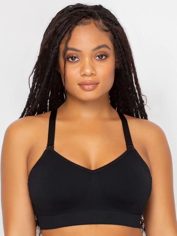 Crivit Black Supportive Sports Bra with Textured Details Size M