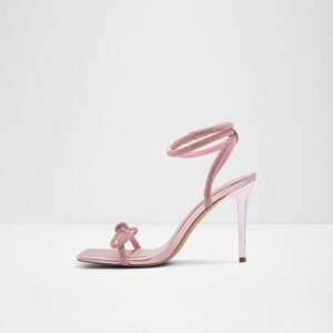 Aldo Women's Pink Rhinestone Knot-Strap High Heel Sandals – Size 40