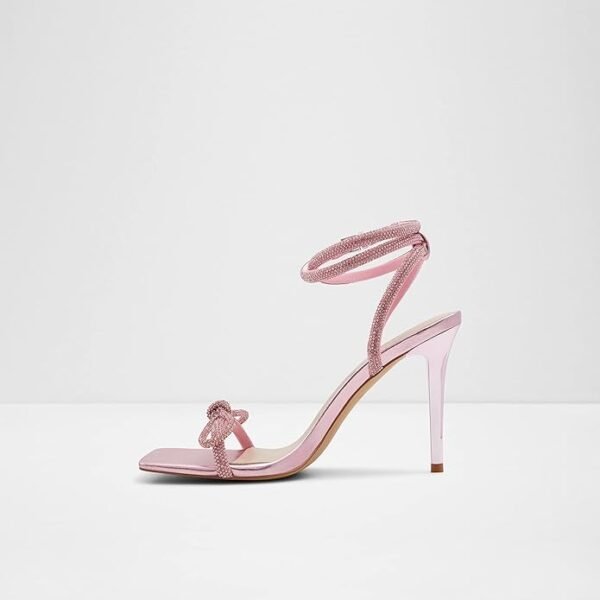 Aldo Women's Pink Rhinestone Knot-Strap High Heel Sandals – Size 40