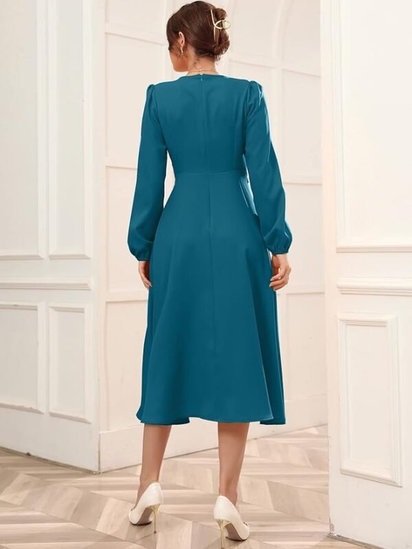 SHEIN Teal Long-Sleeve Wrap Midi Dress – Women’s Size L