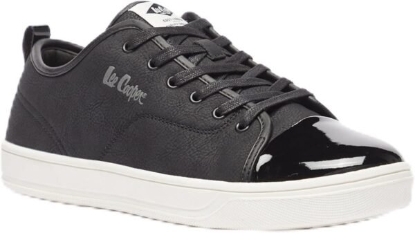 Lee Cooper Men’s Black Lace-Up Sneakers with Glossy Toe – Urban Casual Style | Size 43