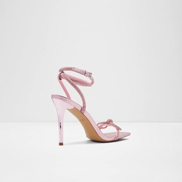 Aldo Women's Pink Rhinestone Knot-Strap High Heel Sandals – Size 40