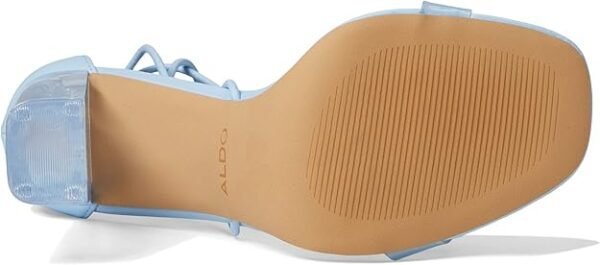 ALDO EU 40 Powder Blue Lace‑Up Block Heel Sandals with Clear Strap – Chic & Modern