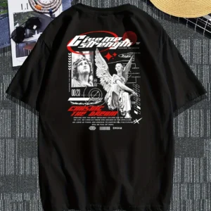 ROMWE Graphic Print Black T-Shirt – Size M