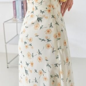 DAZY Plus Size Floral A-Line Maxi Skirt – High Waist Lightweight Skirt, Size XXXL