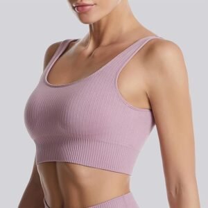 ORIVITE Ribbed Seamless Sports Bra Top Size XS