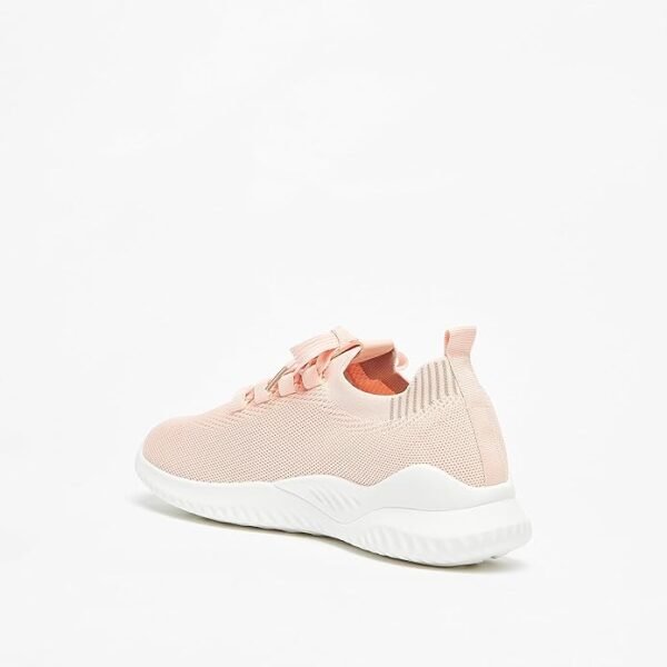 Oaklan Women's Light Pink Knit Lace-Up Sneakers Size 40