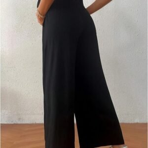 SHEIN XXL Maternity High-Waist Wide-Leg Lounge Pants – Black