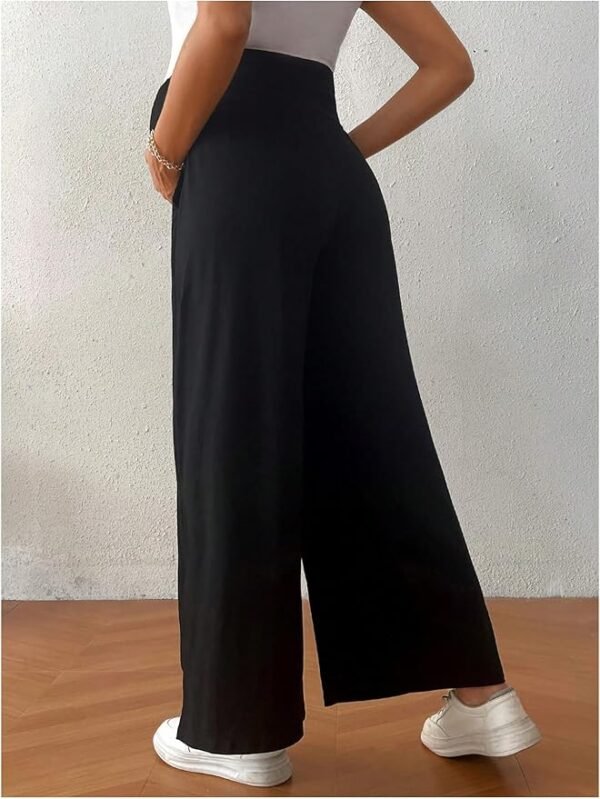 SHEIN XXL Maternity High-Waist Wide-Leg Lounge Pants – Black