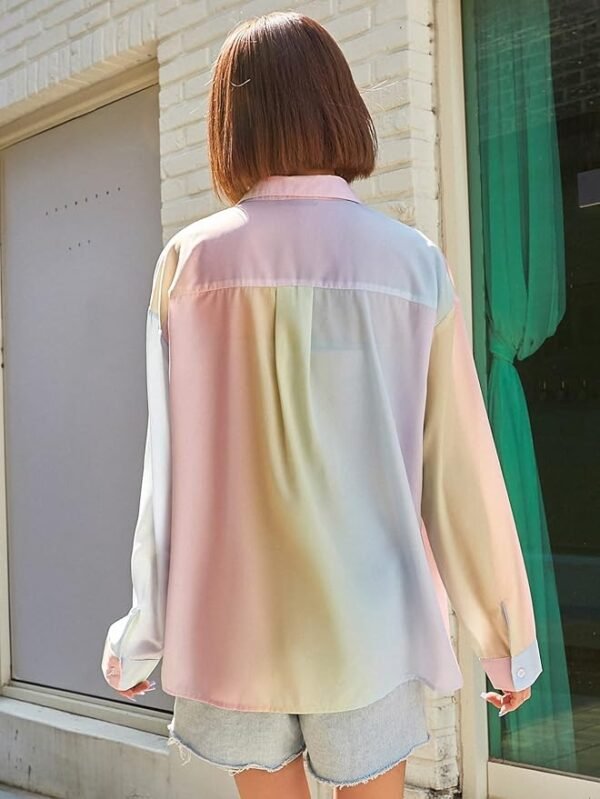 DAZY Ombre Pastel Button-Up Shirt Size L