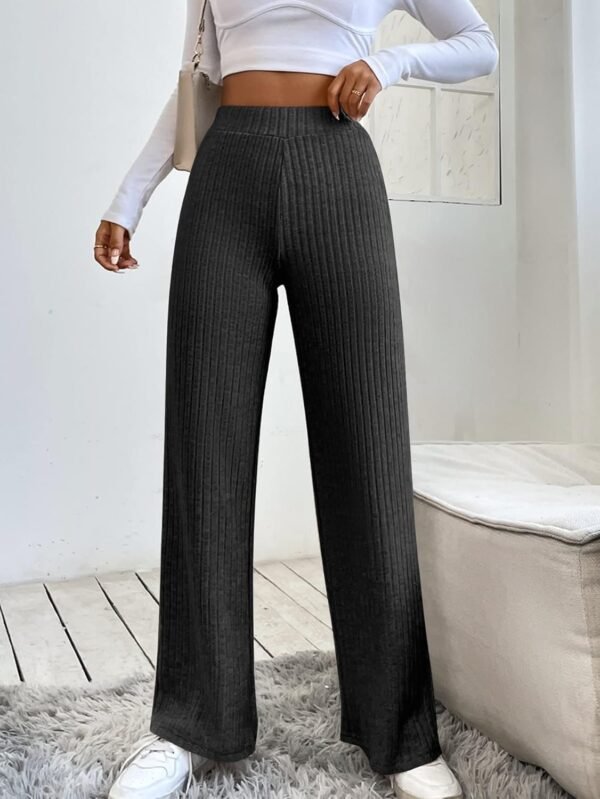 LOGIFIRST Women's Ribbed Knit Wide-Leg Pants Size xs