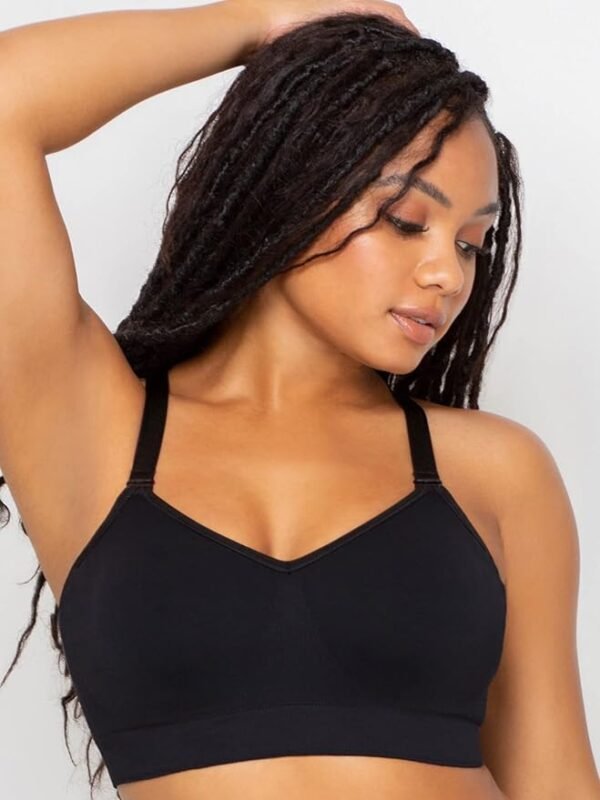 Crivit Black Supportive Sports Bra with Textured Details Size M