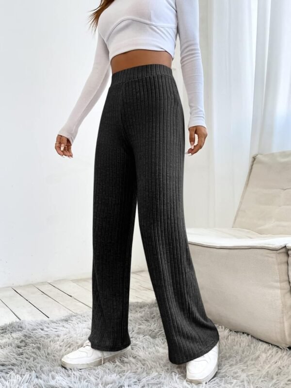LOGIFIRST Women's Ribbed Knit Wide-Leg Pants Size xs