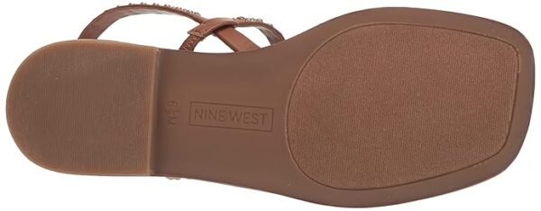 Nine West Women's Brown Studded Flat Toe-Loop Sandals – Size 41