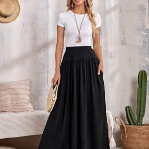 EMERY ROSE Black High Waist Midi Skirt – Size M