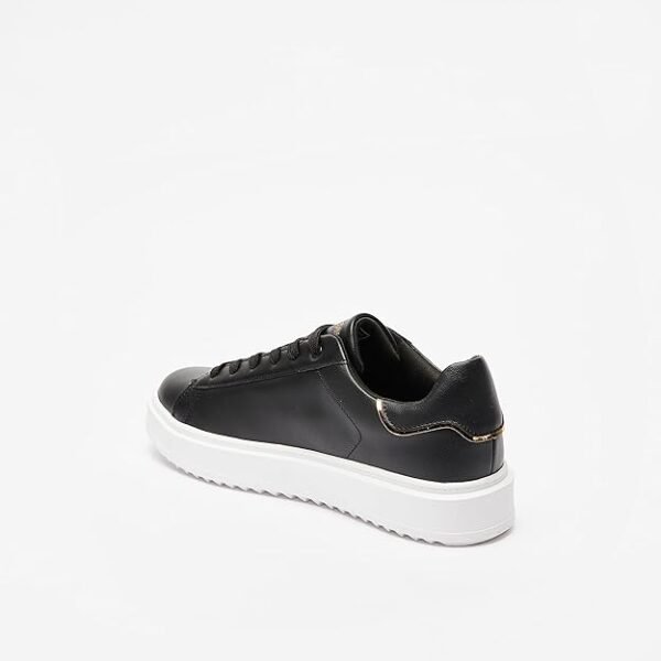 Lee Cooper Mens Casual Sneakers – Black PU Upper with White Sole , Size 43