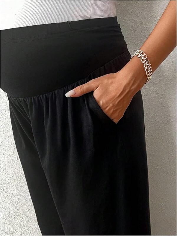 SHEIN XXL Maternity High-Waist Wide-Leg Lounge Pants – Black