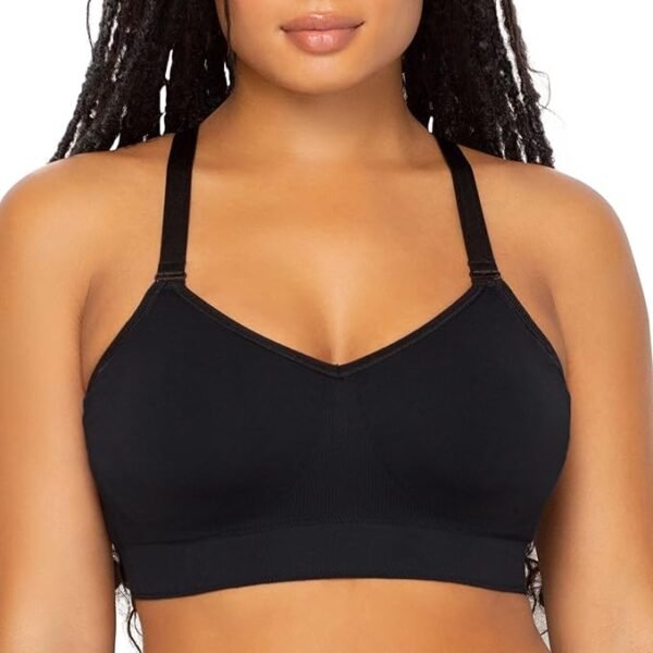 Crivit Black Supportive Sports Bra with Textured Details Size M