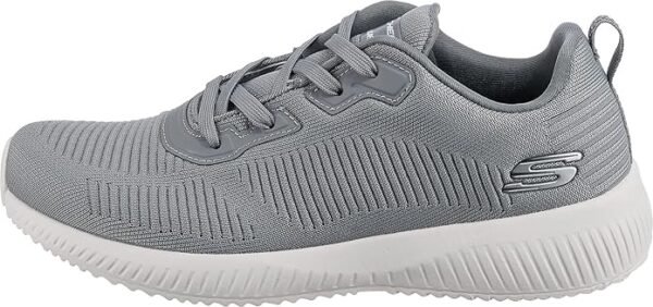 Skechers Bobs Squad - Tough Talk Women's Grey Knit Lace-Up Sneakers Size 40