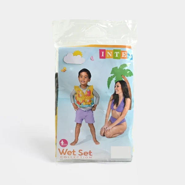 Intex Inflatable Kids' Swim Vest - Yellow with Tropical Cartoon Buddies Design