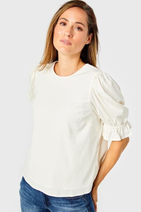 LOGIFIRST Women's White Puff Sleeve Blouse - Size XS