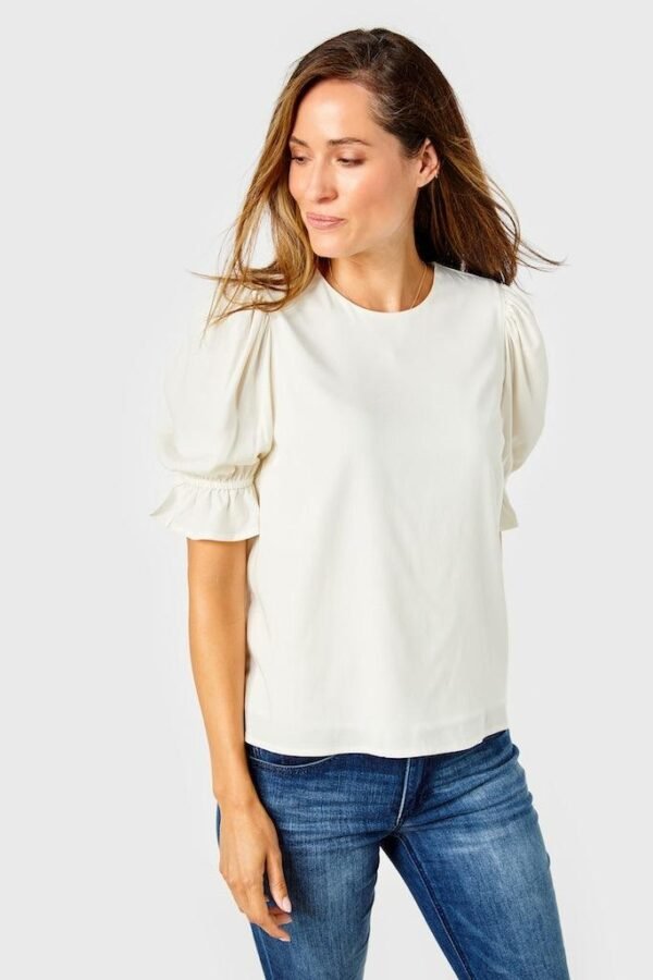 LOGIFIRST Women's White Puff Sleeve Blouse - Size XS
