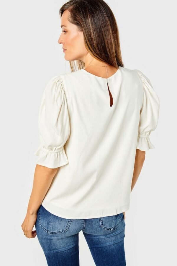 LOGIFIRST Women's White Puff Sleeve Blouse - Size XS