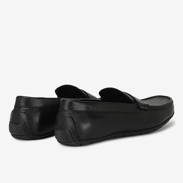 Hush Puppies Men's Black Leather Penny Loafers – Cushioned Slip‑On Comfort & Grippy Outsole