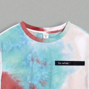 SHEIN Men’s Tie-Dye Graphic Slogan T-Shirt – “So What!” Print, Size L