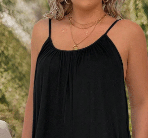 SHEIN Women’s Plus Size Sleeveless Wide-Leg Jumpsuit – Black, Size L