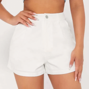 SHEIN Women’s High-Waisted White Denim Shorts – Size XS