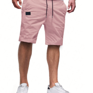 MANFINITY Men’s Dusty Pink Drawstring Casual Shorts – Size L