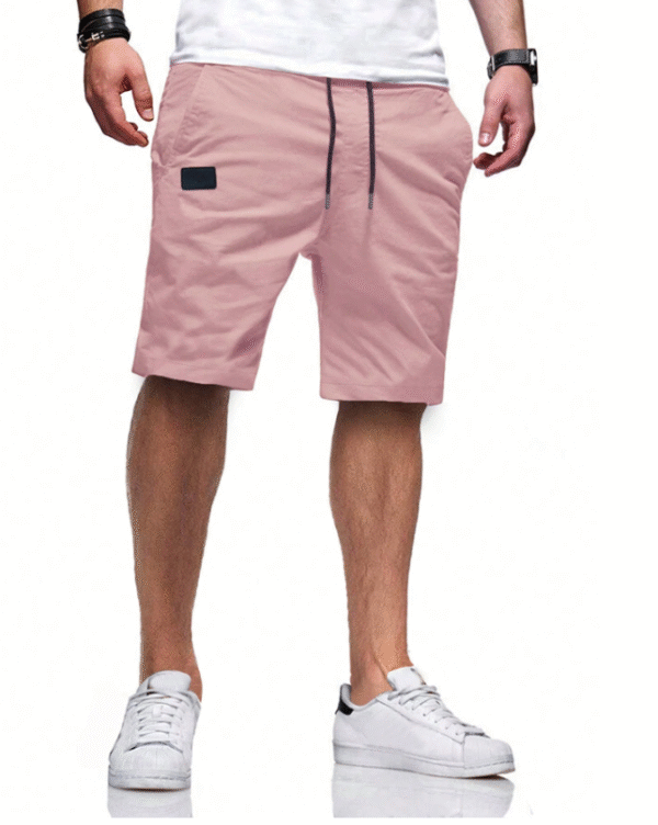 MANFINITY Men’s Dusty Pink Drawstring Casual Shorts – Size L