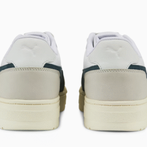 PUMA Rebound LayUp Sneakers for Men – White & Grey with Navy Detailing (Size 40)