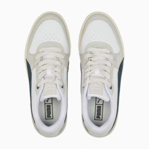 PUMA Rebound LayUp Sneakers for Men – White & Grey with Navy Detailing (Size 40)