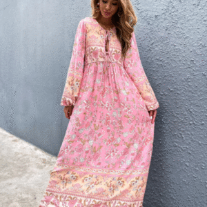 Shein Pink Floral Boho Maxi Dress – Size S | Elegant & Comfort-Driven