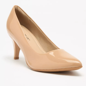 Piccadilly Nude Patent Leather Pointed-Toe Pumps – Size 40